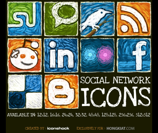 set icones social