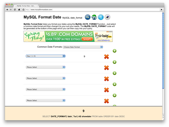mysql date format