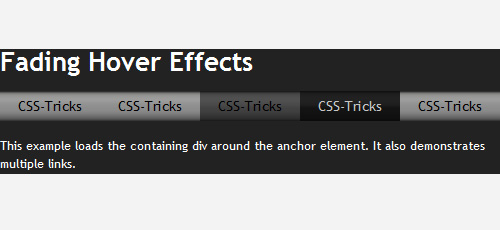fading hover effects menu jquery
