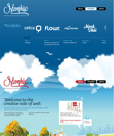 single-page portfolio design