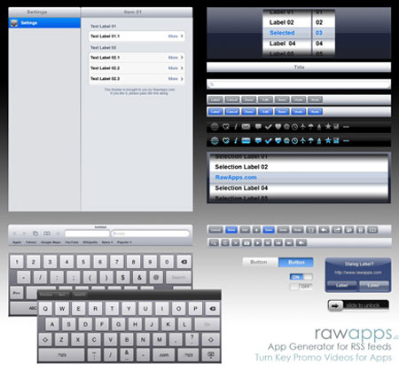 psd ipad gui kit