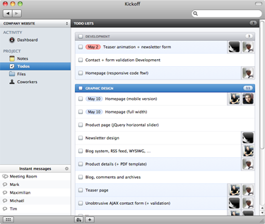 kickoff todo lists