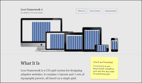 less framework responsive css grid