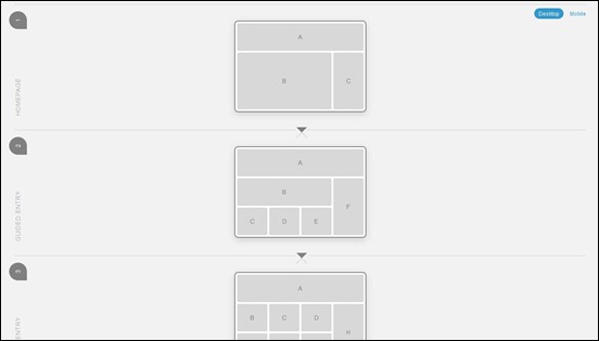 responsive layout wireframed