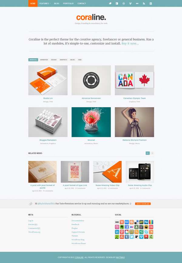 coraline theme wordpress coraline